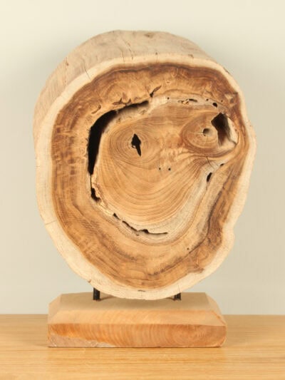 Holzdekoration auf Ständer – Hellbraun – Teakholz – Dekoration auf Ständer JT/HP-102 – 43x28x15 cm