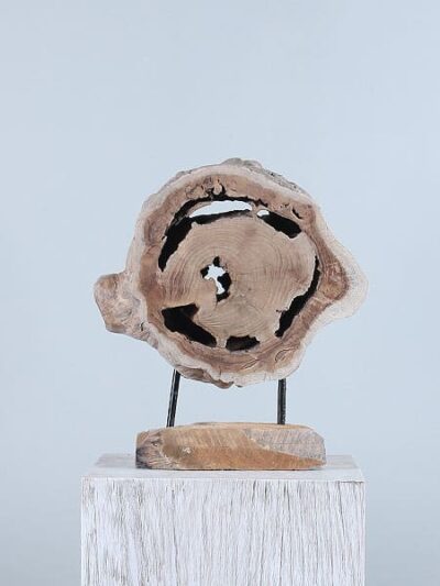 Holzdekoration auf Ständer – Hellbraun – Teakholz – Dekoration auf Ständer JT/HP-91 – 39x35x16 cm