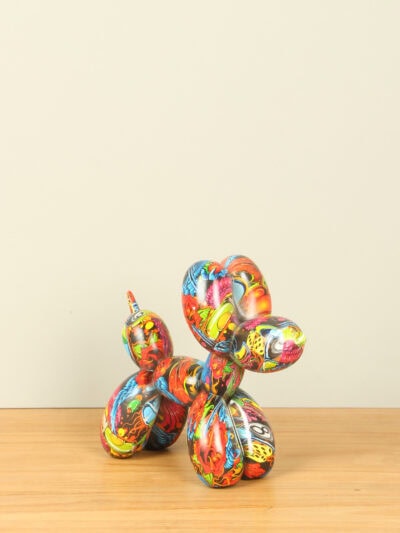 Figur für den Innenbereich – Multicolor – Kunstharz – Street Art Ballonhund – 18x20x8 cm