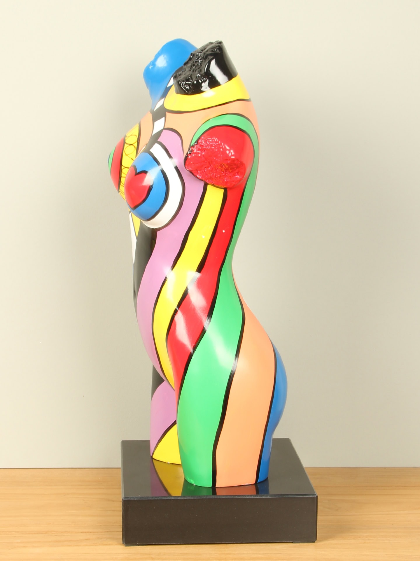 Figur für den Innenbereich - Multicolor - Kunstharz - Torso auf Marmorsockel - 53x26x17 cm – Bild 2