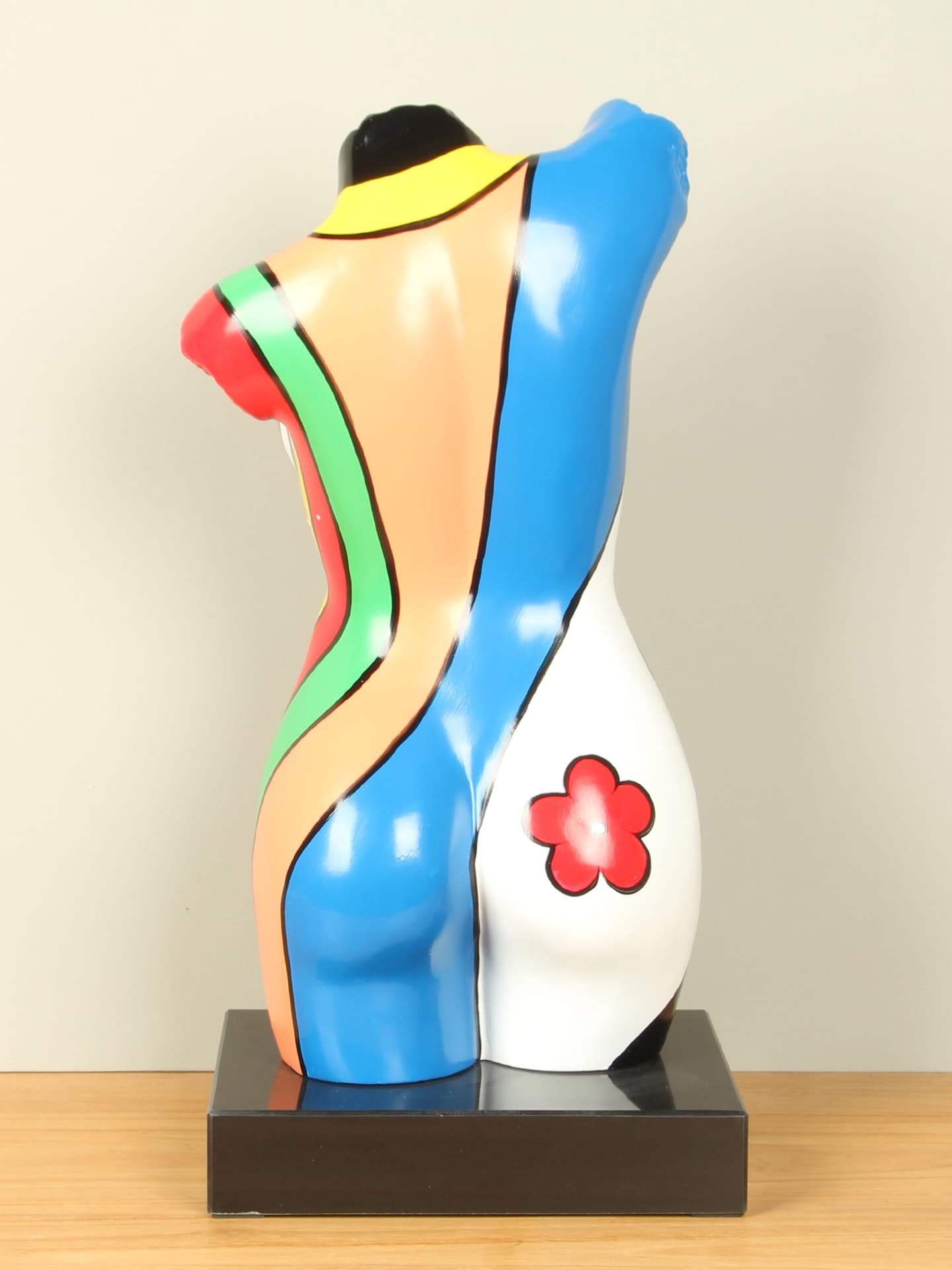 Figur für den Innenbereich - Multicolor - Kunstharz - Torso auf Marmorsockel - 53x26x17 cm – Bild 3