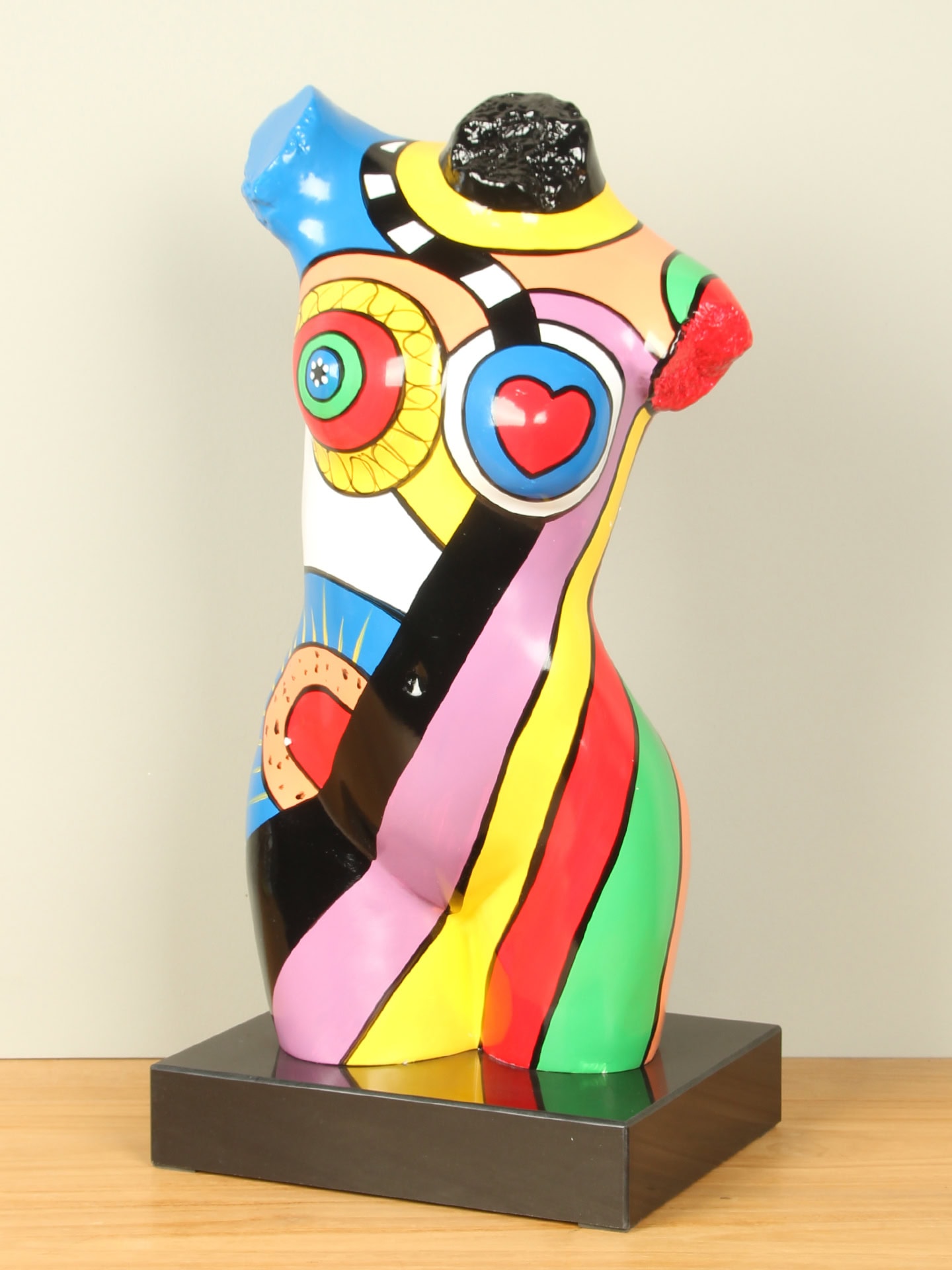 Figur für den Innenbereich - Multicolor - Kunstharz - Torso auf Marmorsockel - 53x26x17 cm – Bild 5