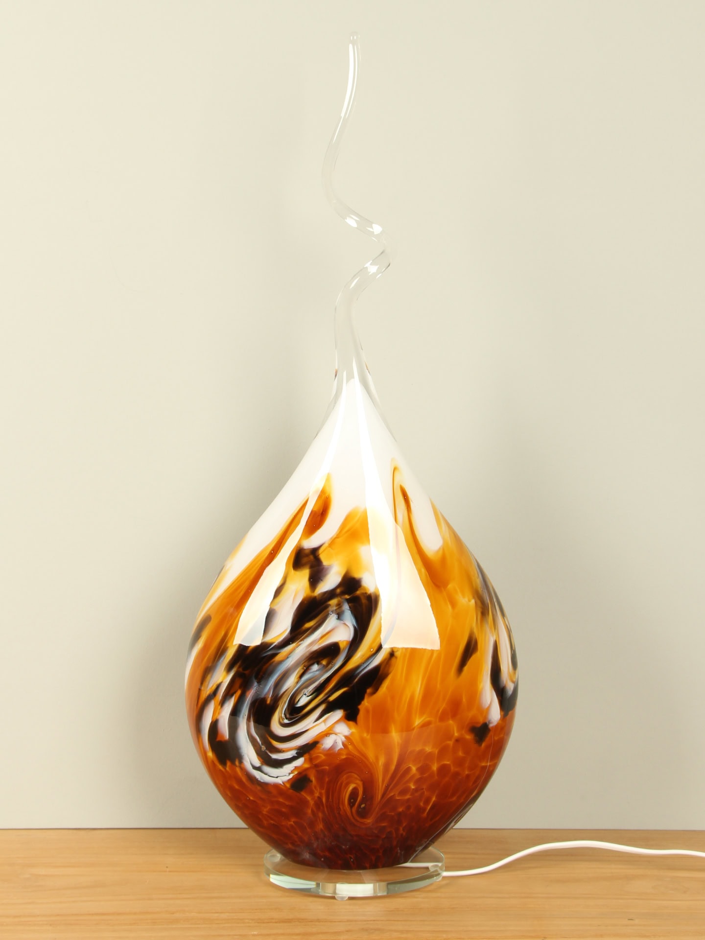 Glaslampe - Ocker - Glas - Arno France, Spirale - 70x30x14 cm