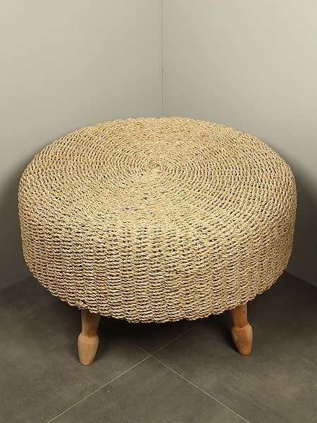 Holzdekoration - Hellbraun - Teakholz - Couchtisch natur, Durchmesser 80 cm