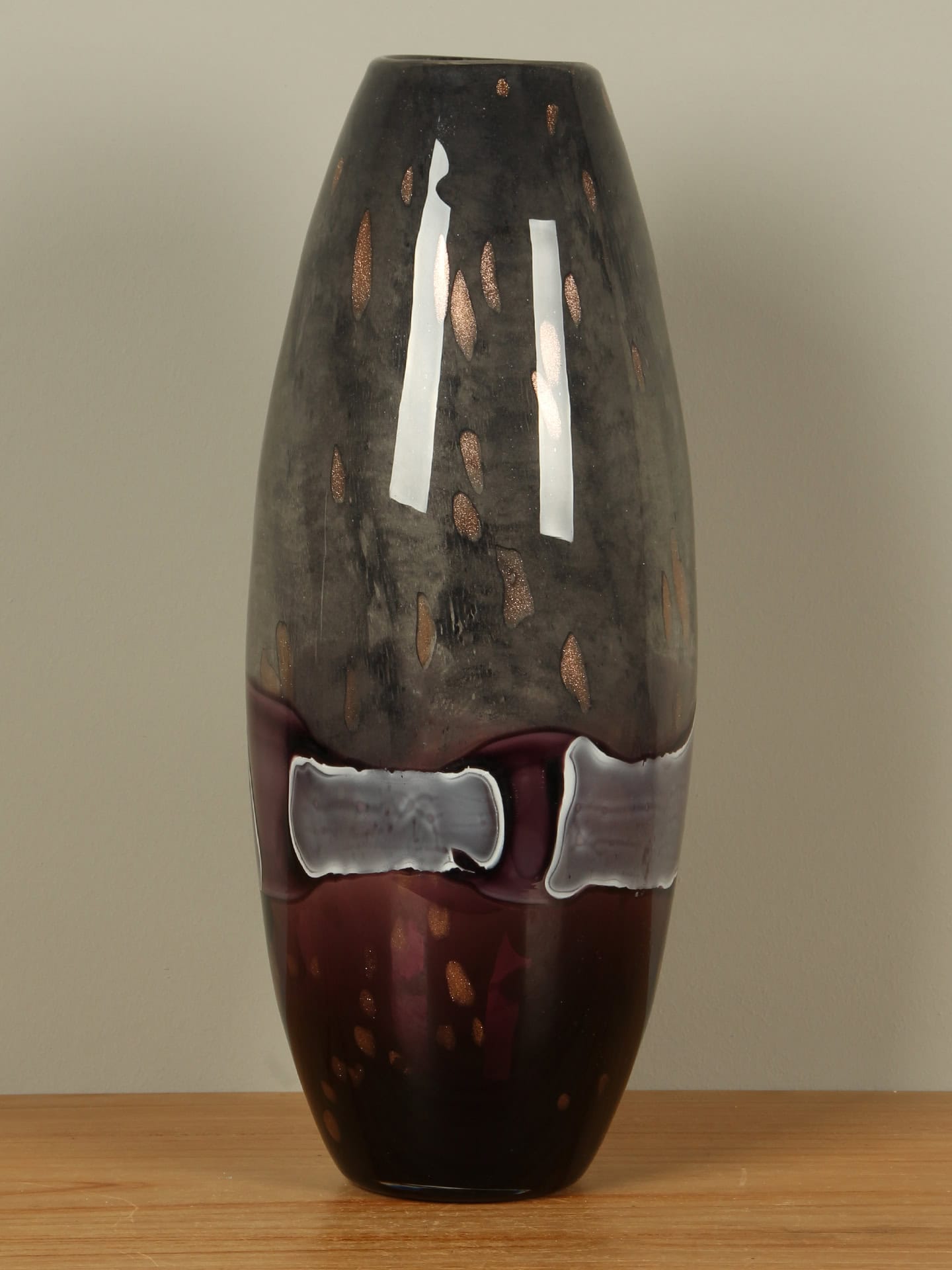 Vase - Lila - Glas - Grau/Lila