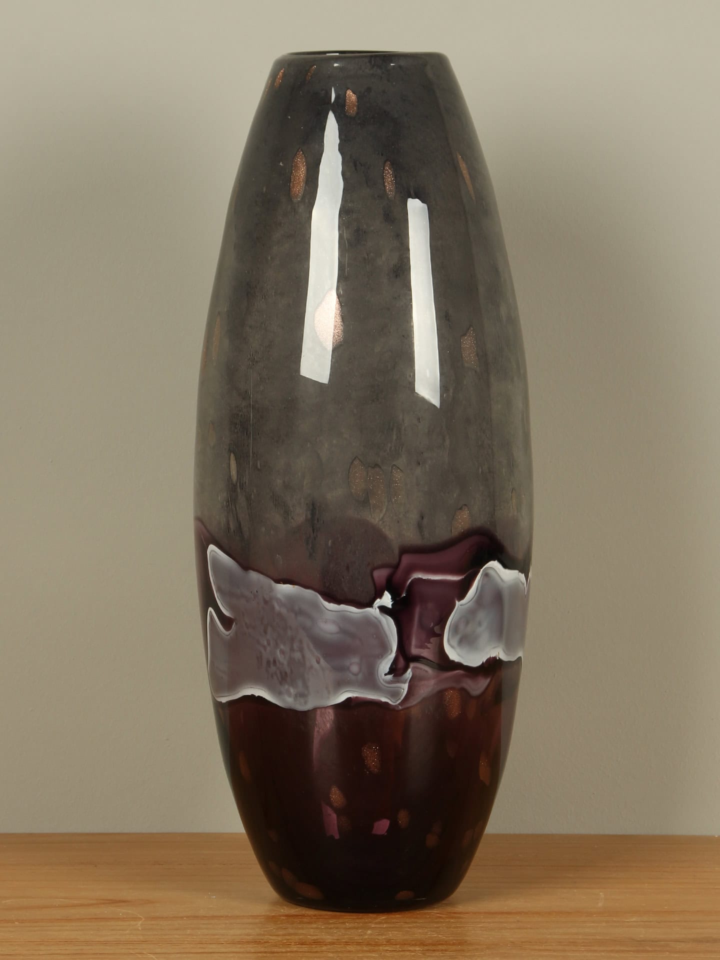 Vase - Lila - Glas - Grau/Lila – Bild 2