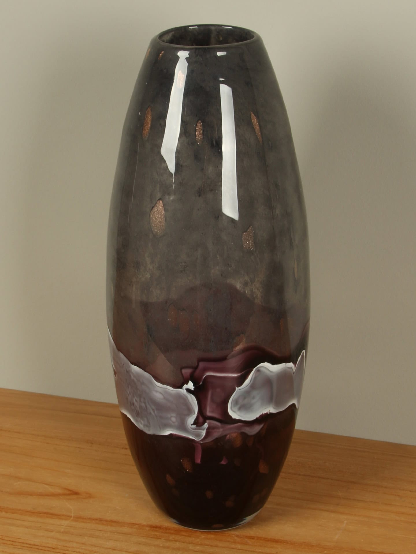 Vase - Lila - Glas - Grau/Lila – Bild 3