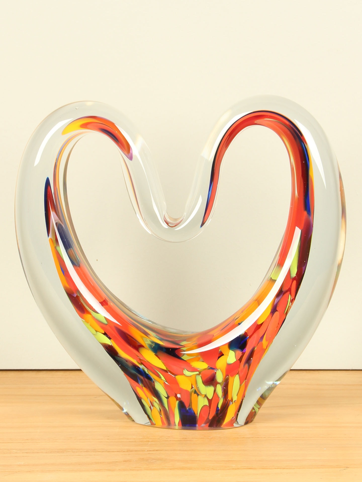 Glasskulptur - Multicolor - Glas - Heart Yellow - 24x23x7 cm – Bild 3
