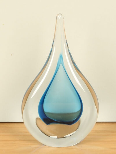 Glaskunst – Blau – Glas – Tropfen – 16x10x4 cm