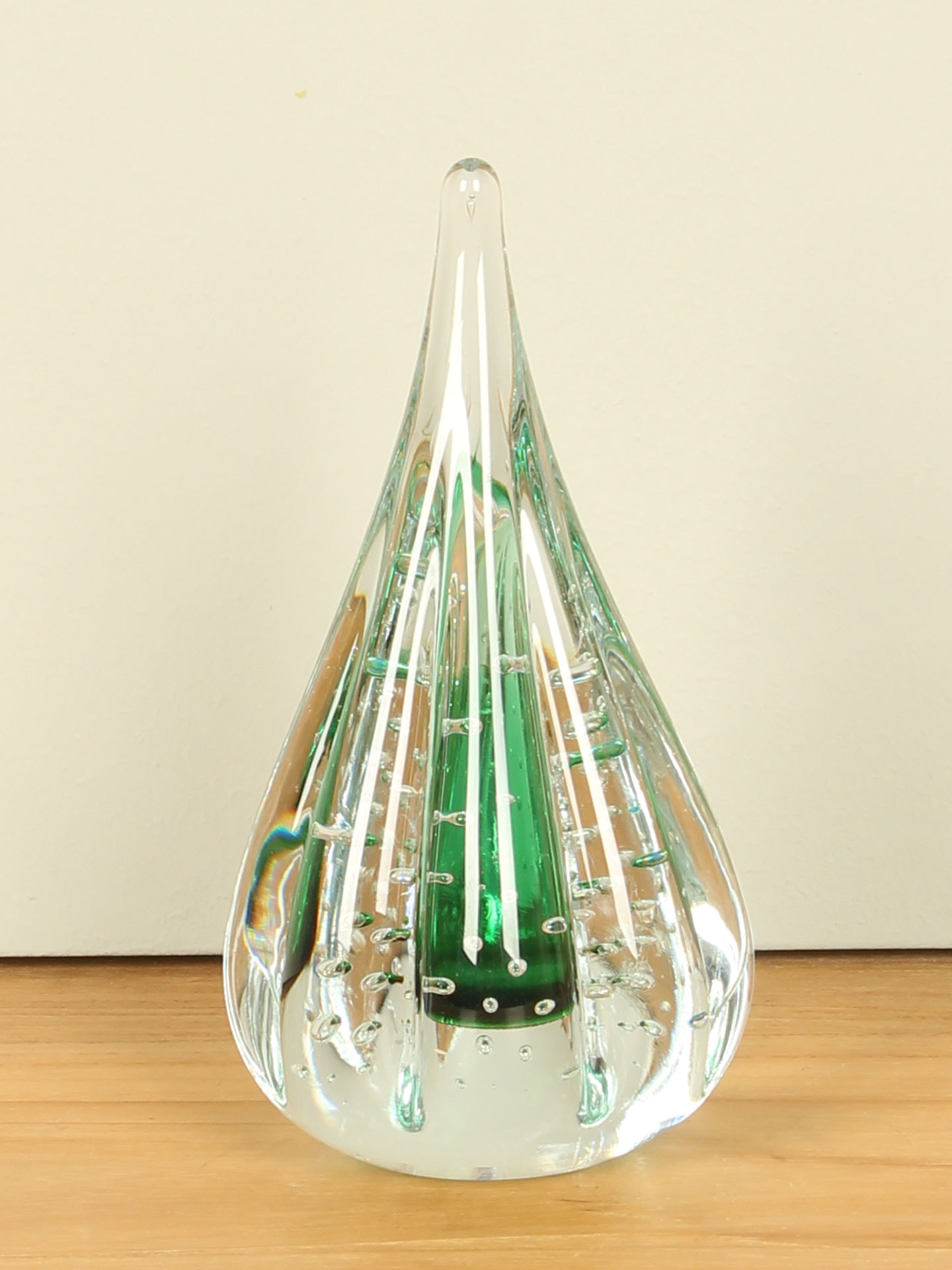 Glaskunst - Grün - Glas - Tropfen - 14x7x7 cm